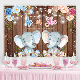 Lofaris He Or She Elephant Gendar Reveal Baby Shower Backdrop